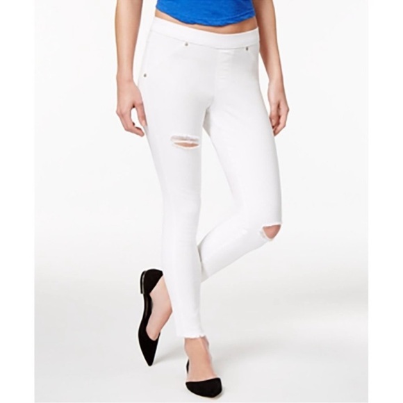HUE Ripped Knee Denim Leggings Comfortable and Flattering High Waist Design 2XL - Picture 1 of 16
